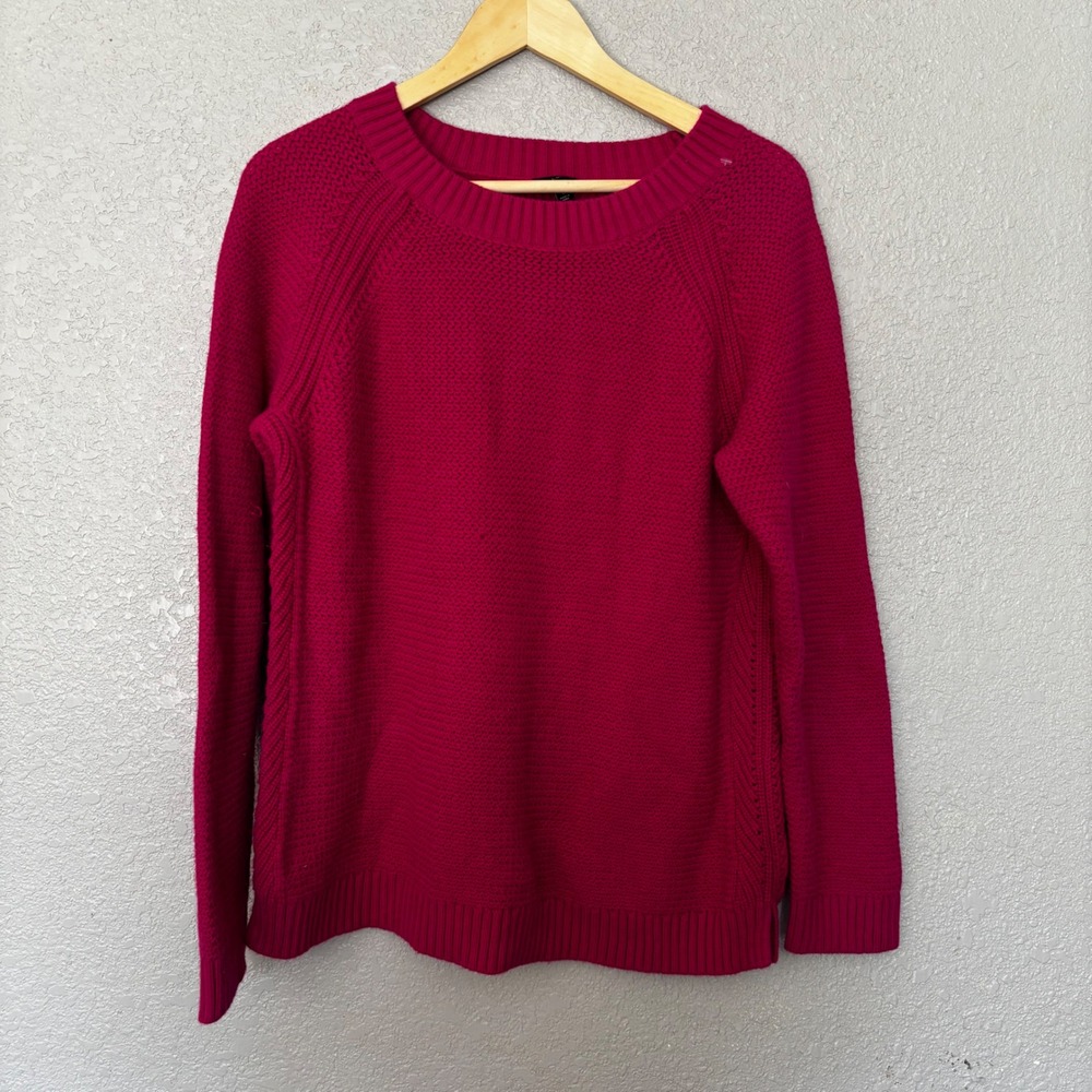 Talbots Women's Pink Textured Knit Crewneck Sweater Size‎ L
